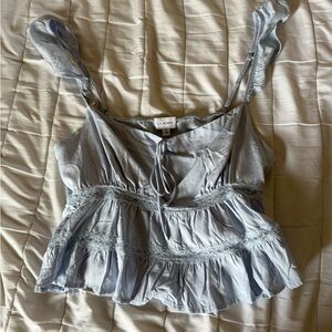 Pacsun LA Hearts Light Blue Ruffled Top